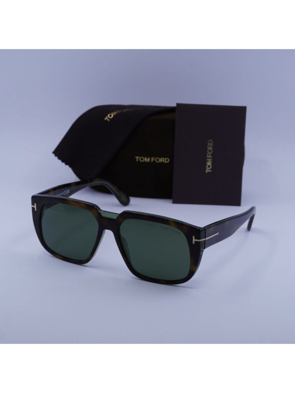 Tom Ford Oliver-02 FT1025 56N Square Sunglasses - Havana / Green